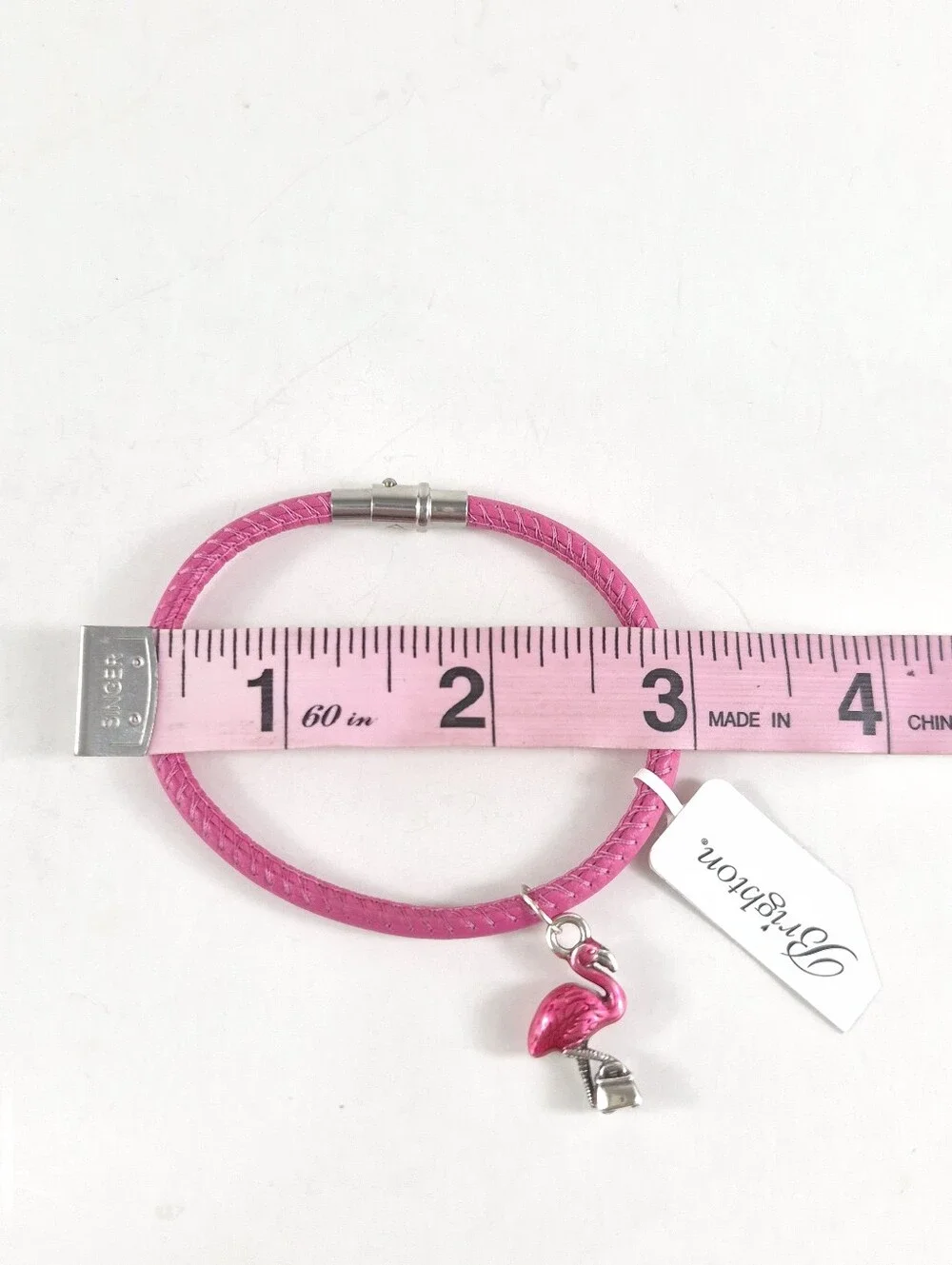 Brighton Coachella Pink Flamingo Charm Leather Bracelet NWT - Picture 6 of 7